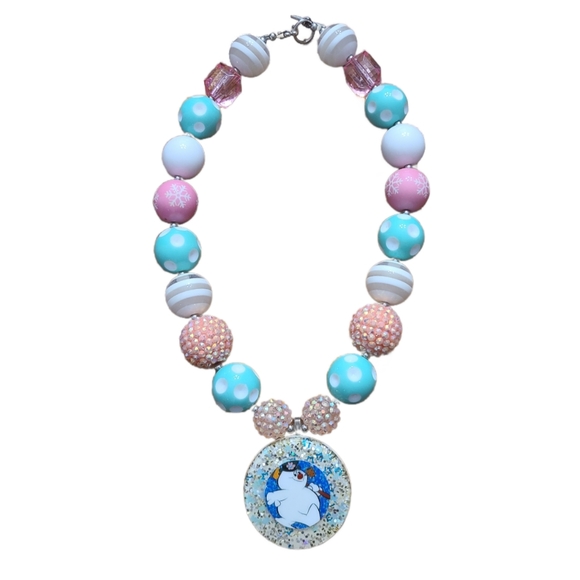 Handmade Other - ⛄️ Winter Frosty the Snowman Bubblegum Necklace